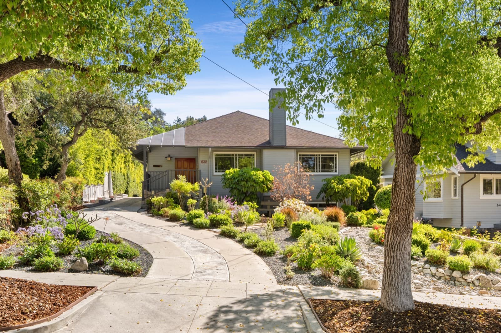 Single-story home at 632 Grand Ave with drought-tolerant front yard landscaping